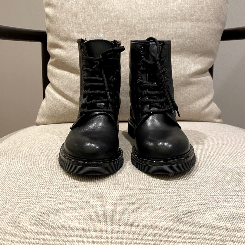 Black Combat Boots genuine leather